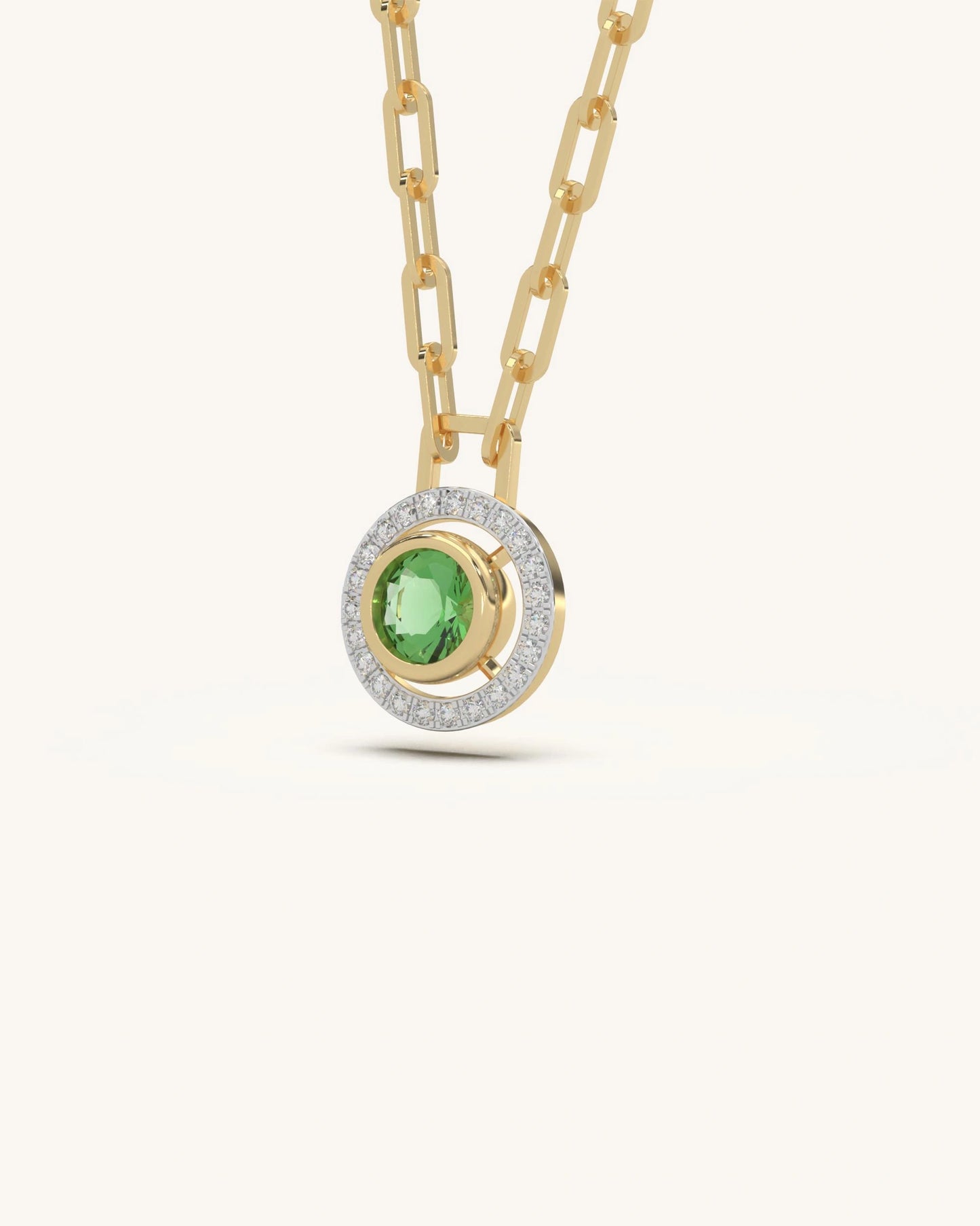 Emerald Halo Link Necklace