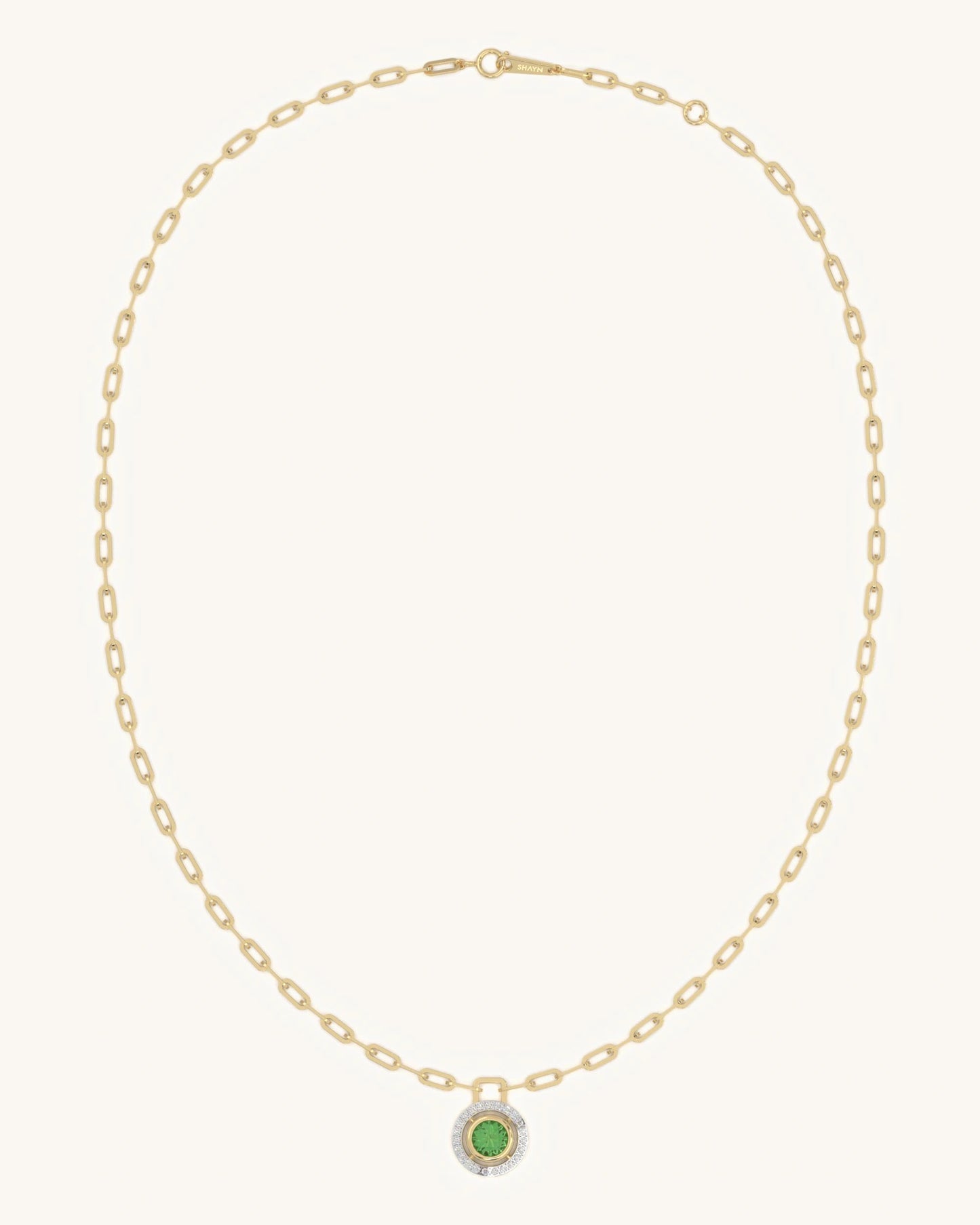 Emerald Halo Link Necklace