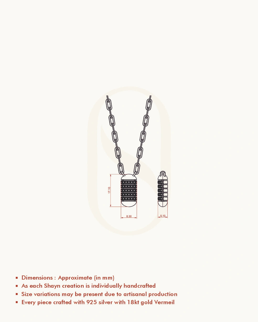 Fluted Barrel Necklace