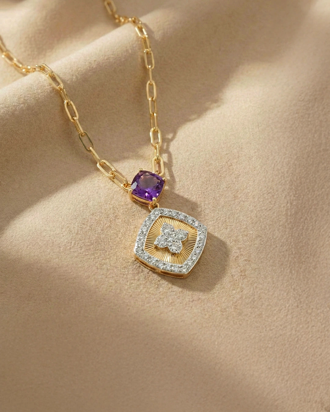 Amethyst Textured Necklace