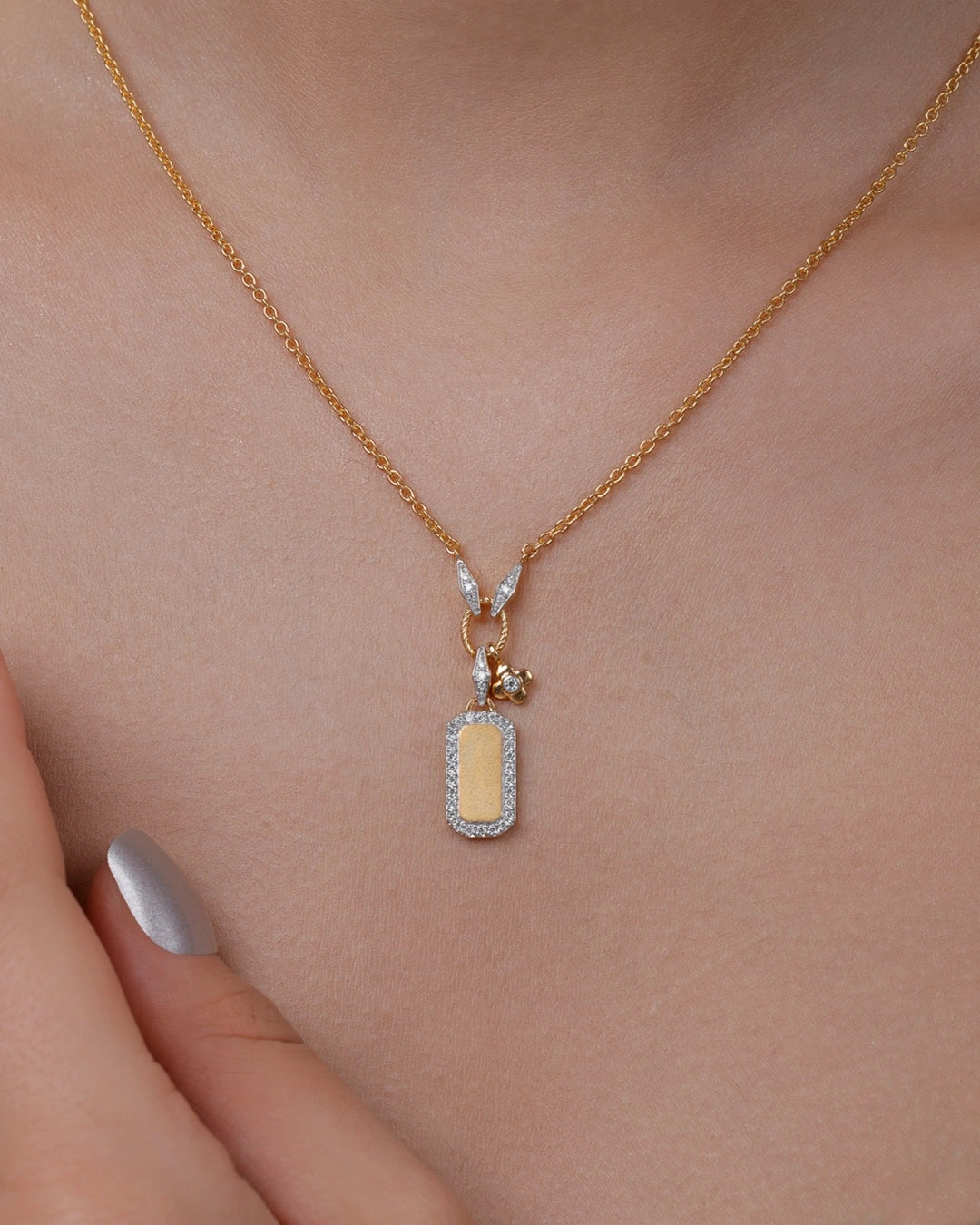Matte Gold Tag Pendant