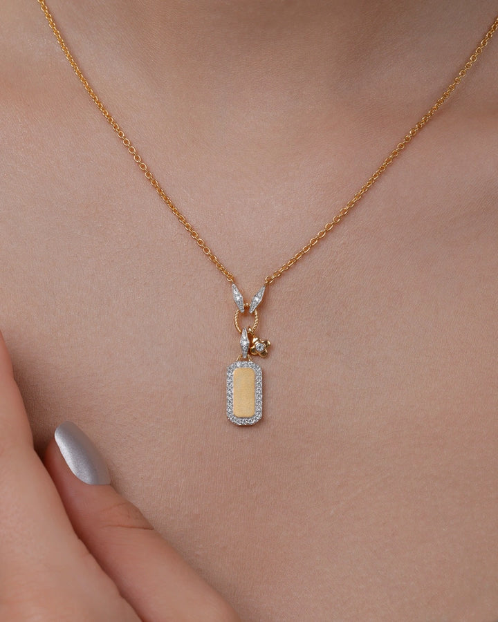 Matte Gold Tag Pendant