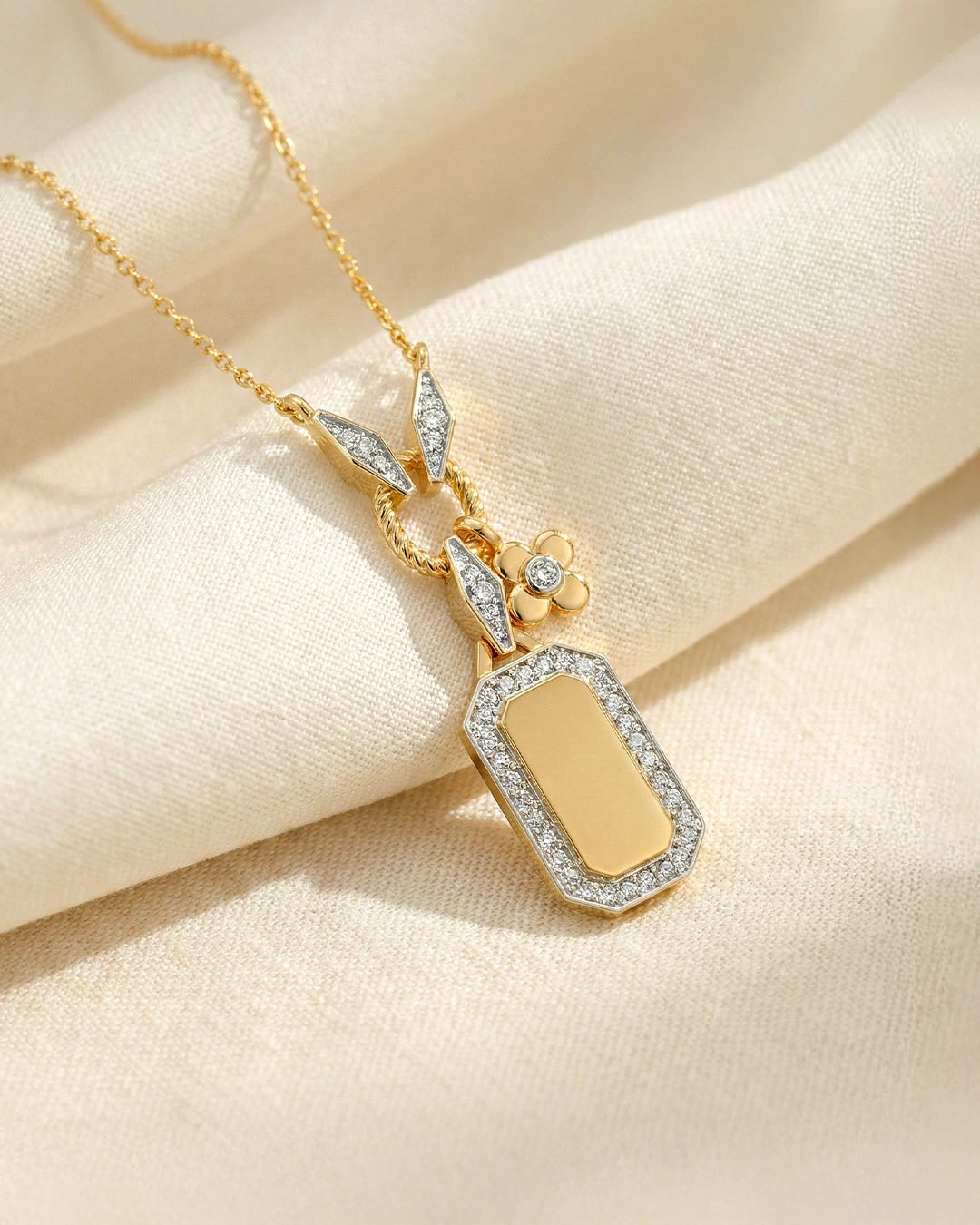 Matte Gold Tag Pendant