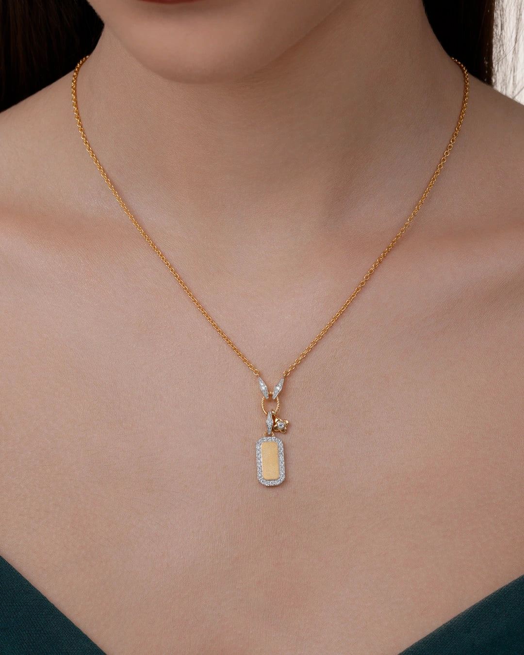 Matte Gold Tag Pendant