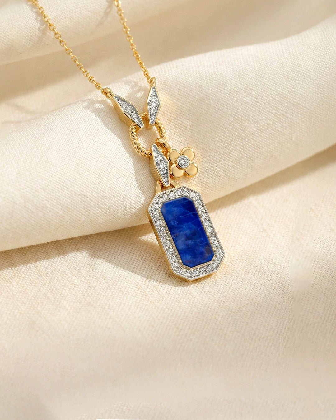 Lapis Lazuli Tag Necklace