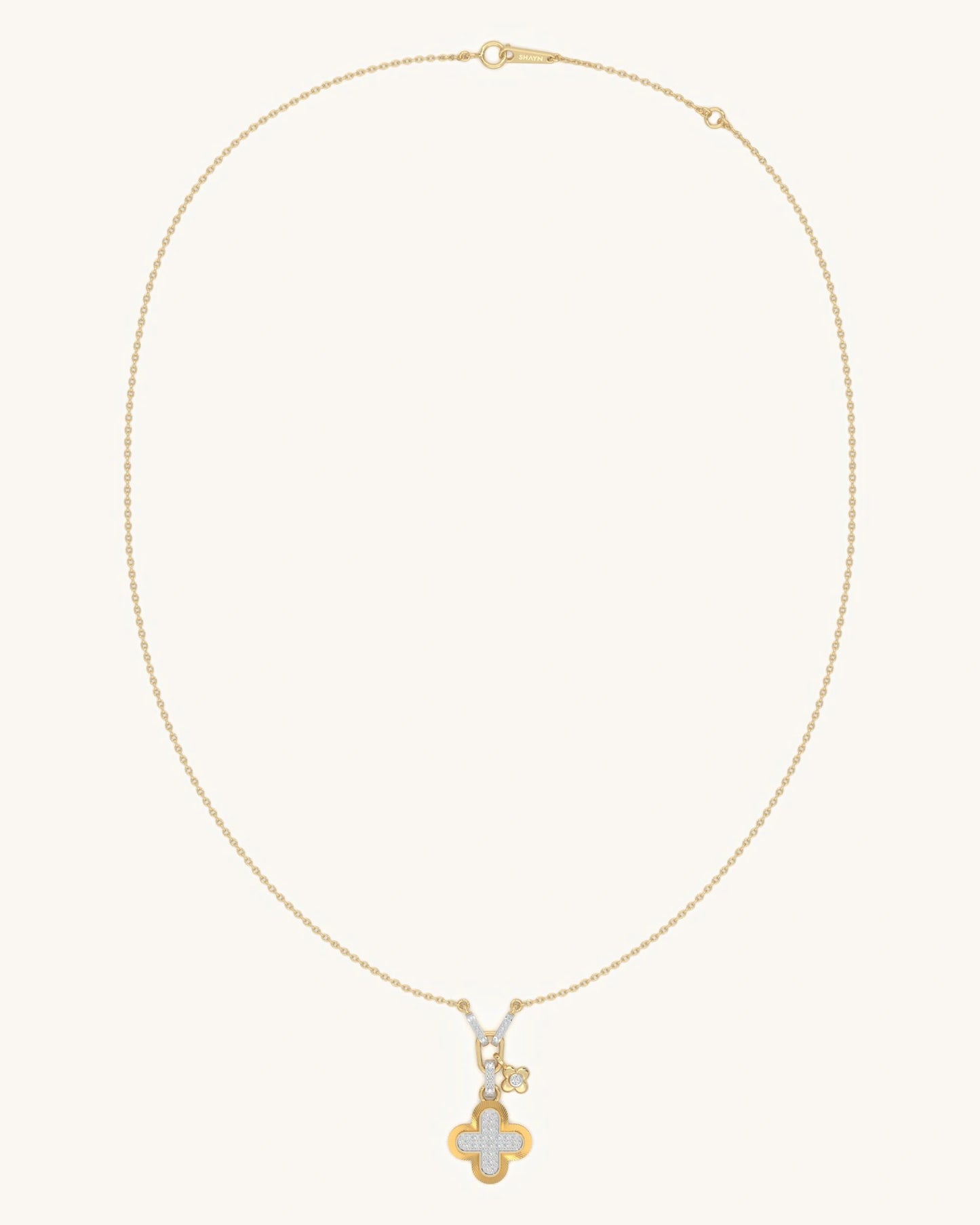 Textured Radiant Clover Necklace