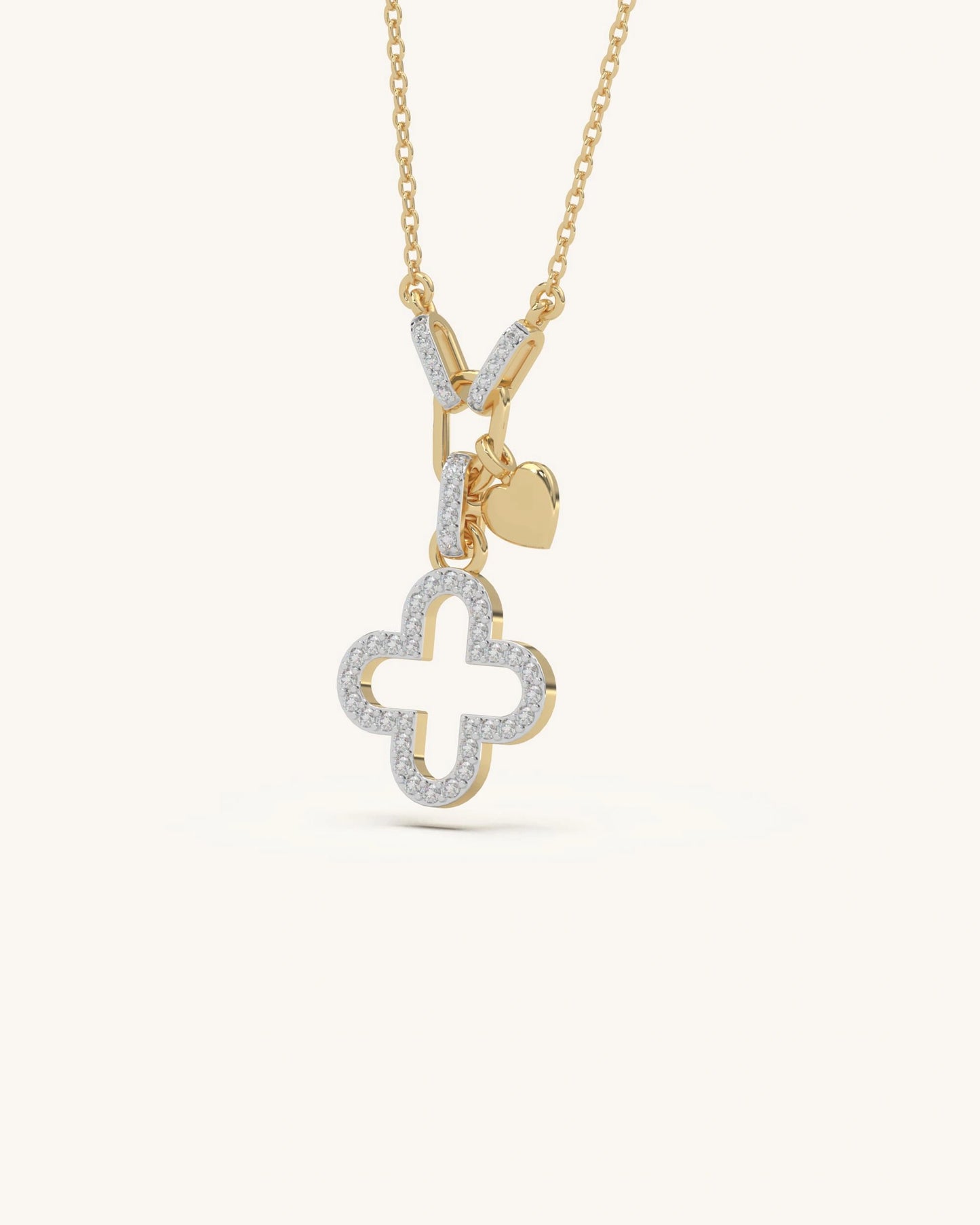 Diamond Rim Clover necklace