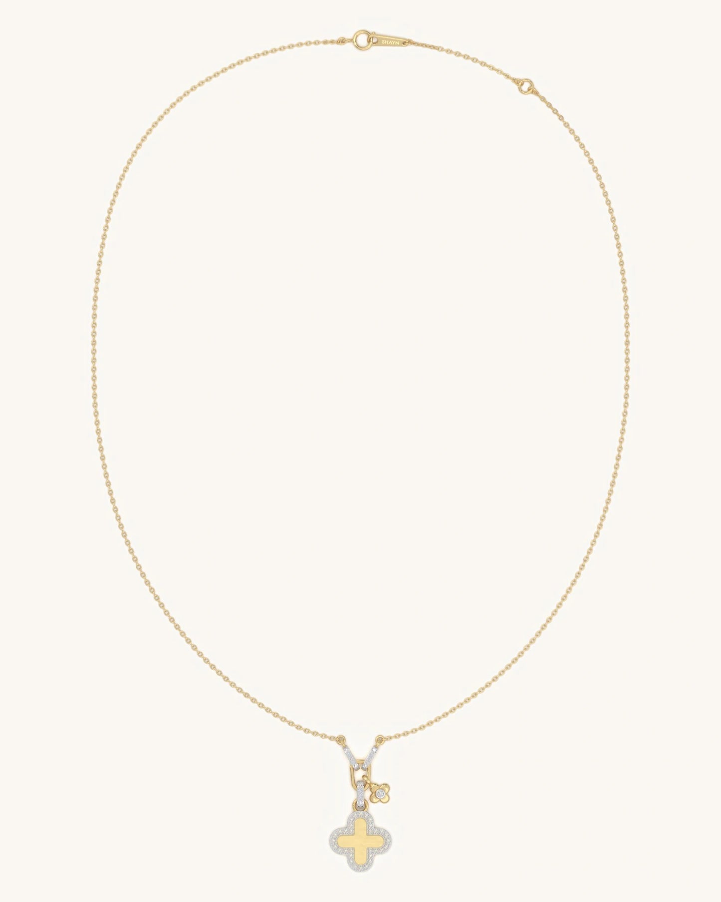 Gilded Texture Clover Necklace