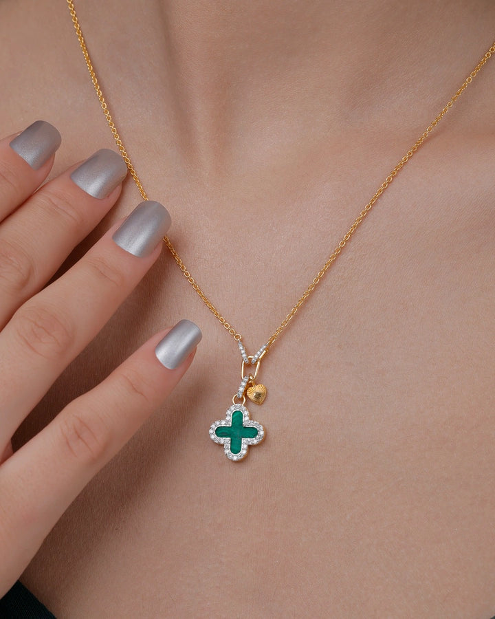 Malachite Clover Necklace