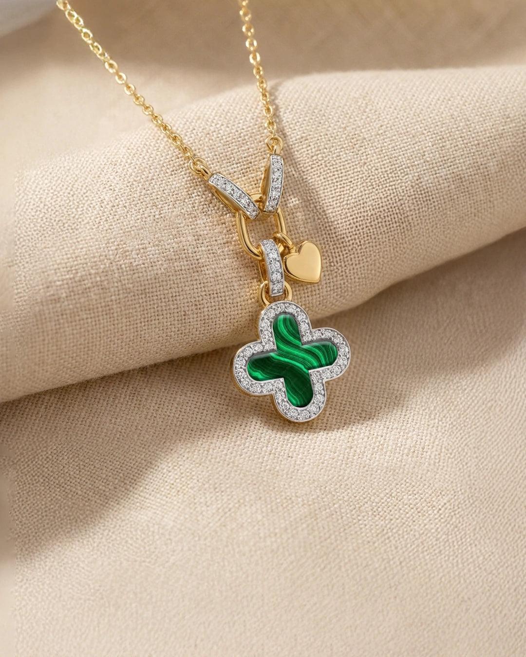 Malachite Clover Necklace