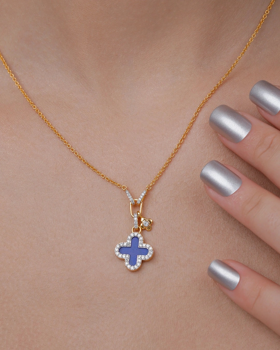 Lapis Lazuli Clover Pendant