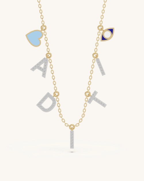 Name Story Duo Charm Necklace