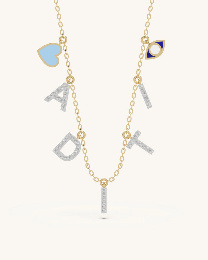 Name Story Duo Charm Necklace