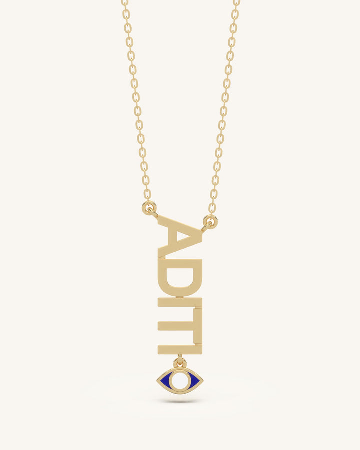 Name Story Vertical Charm Necklace