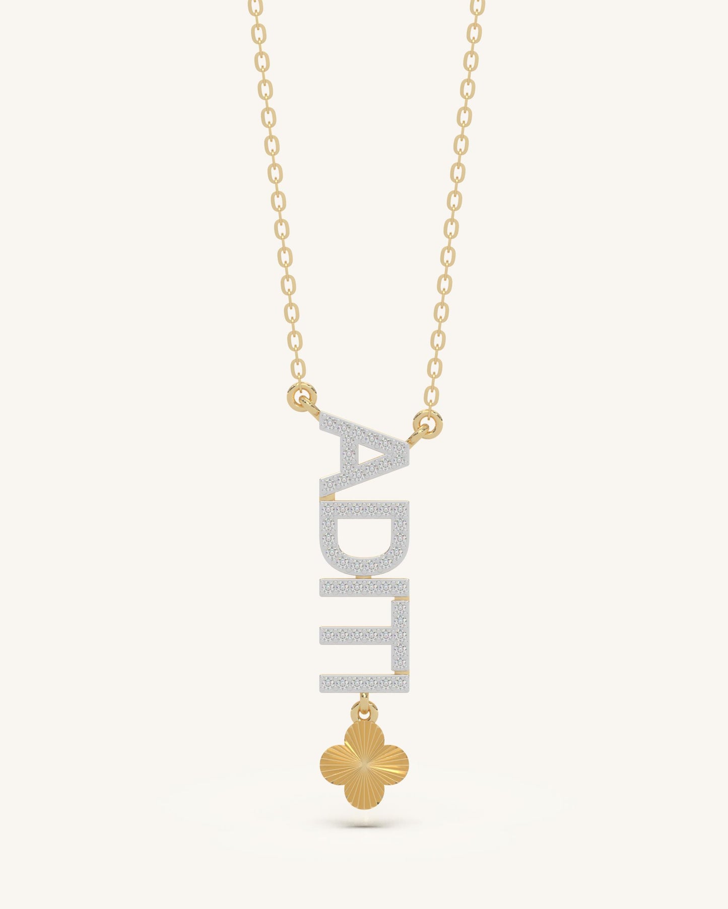 Name Story Vertical Charm Necklace