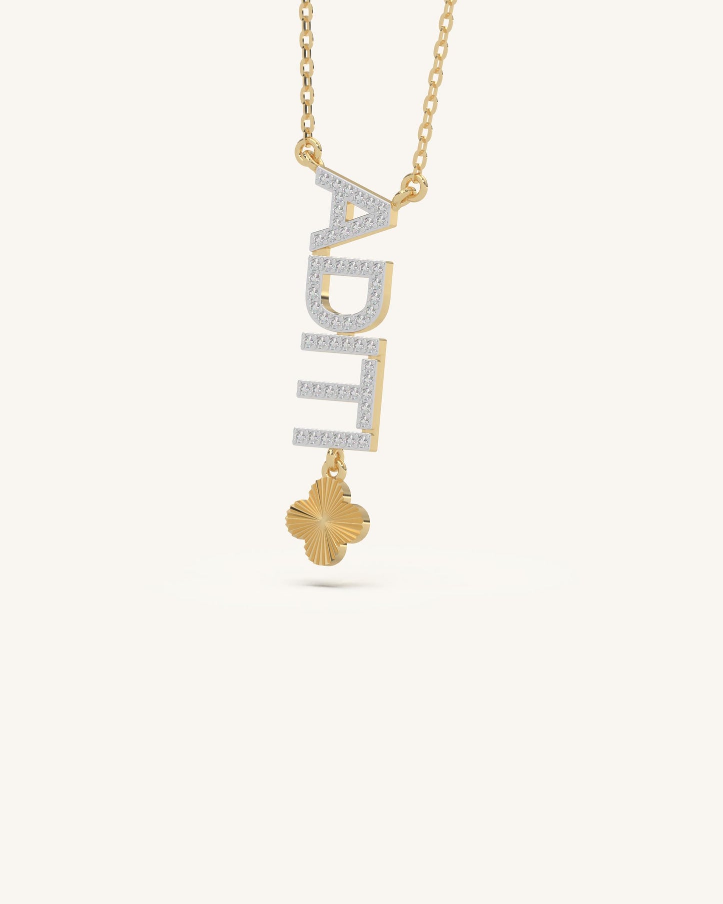 Name Story Vertical Charm Necklace