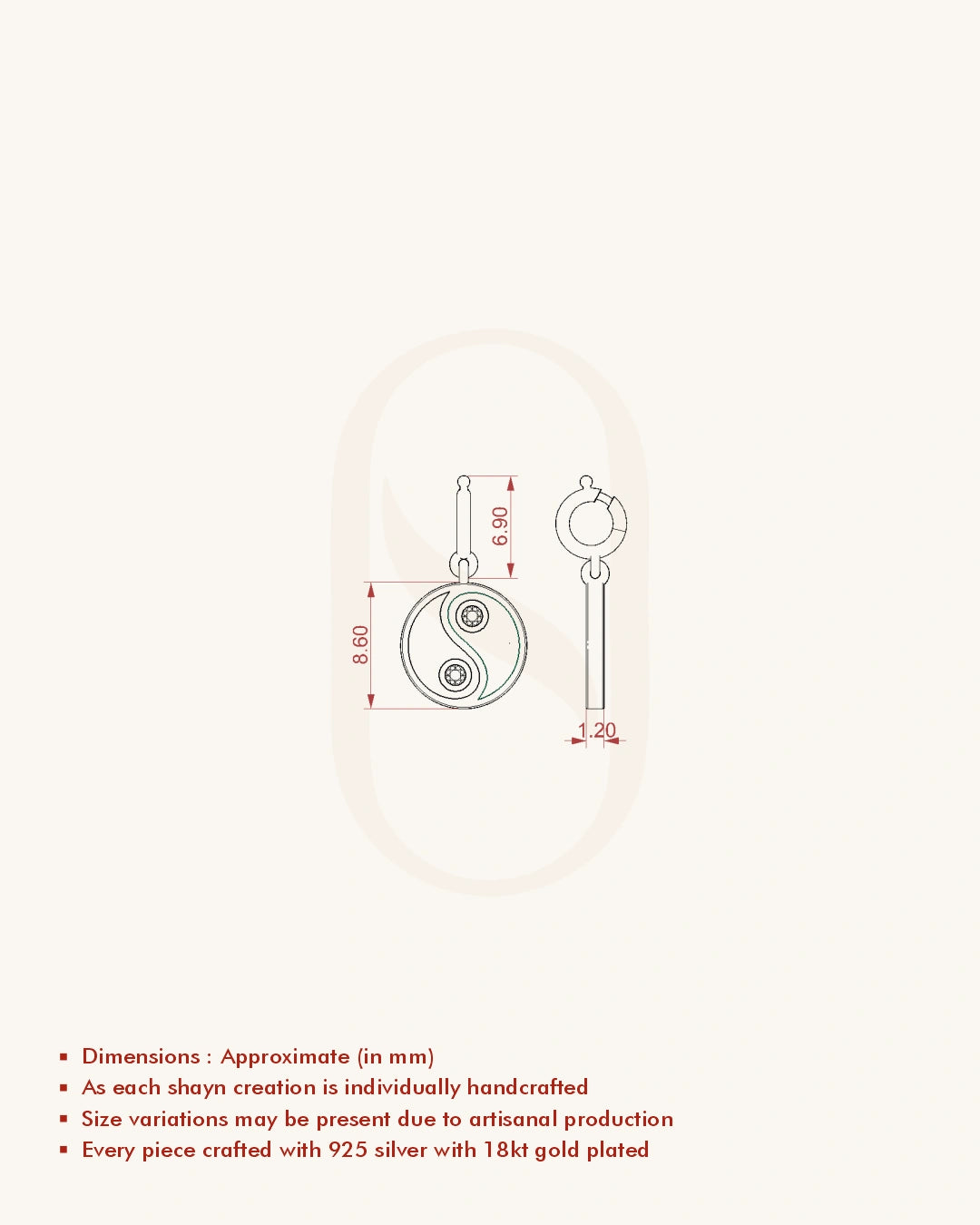 Yin Yang Diamond Charm