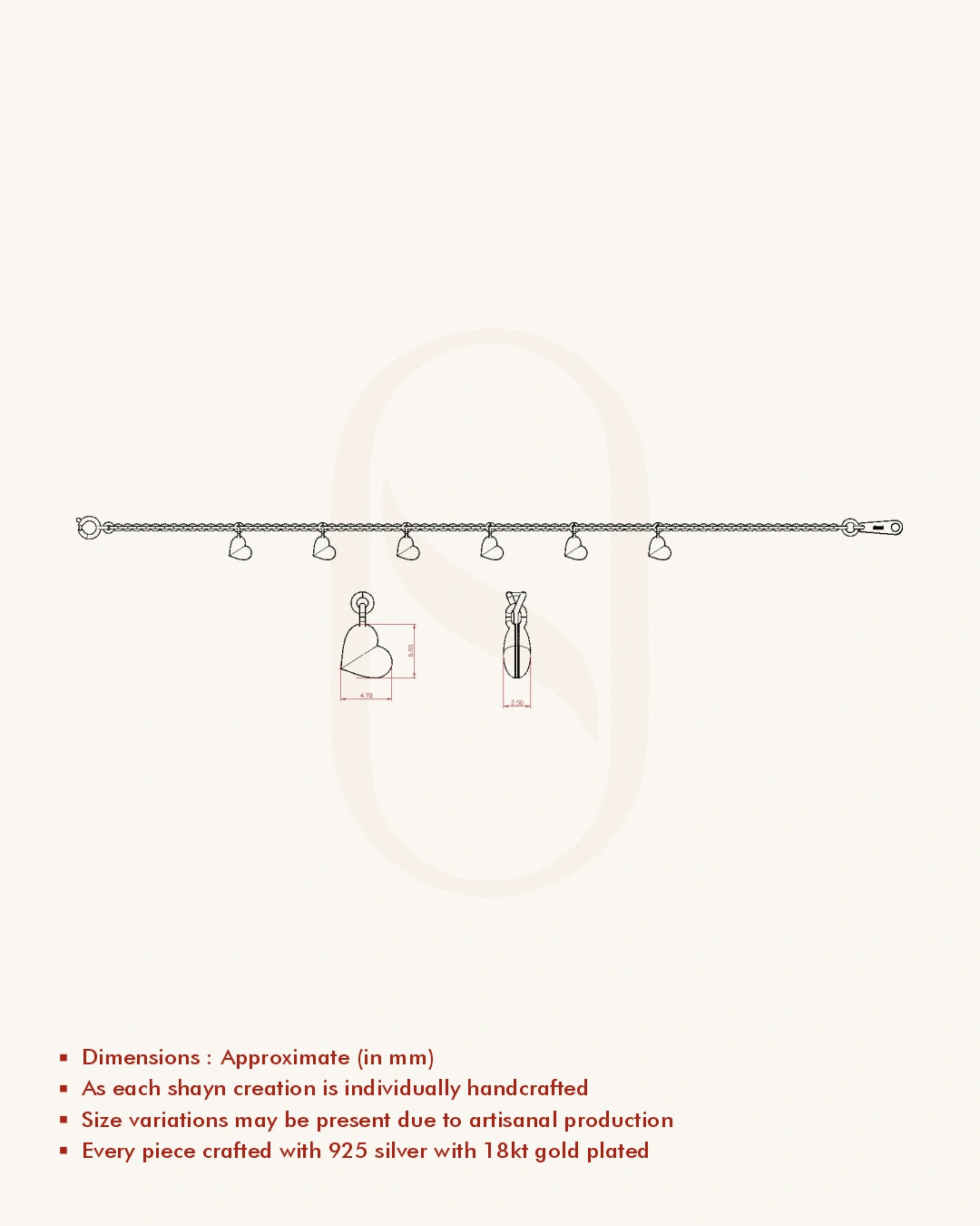 Heart Charm Bracelet