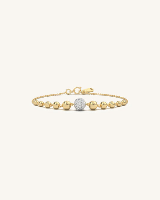 Gold Plated Silver Beaded Bracelet