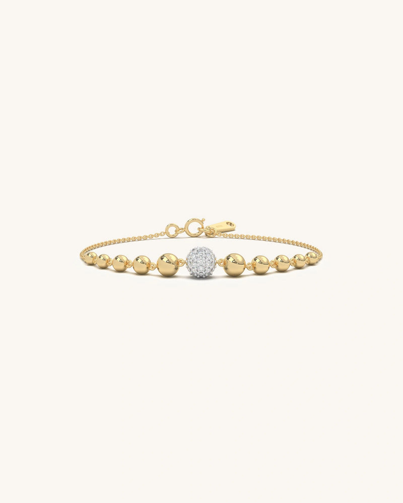 Gold Plated Silver Beaded Bracelet