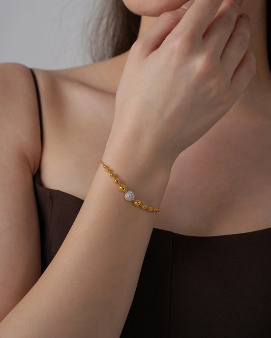 Gold Plated Silver Beaded Bracelet