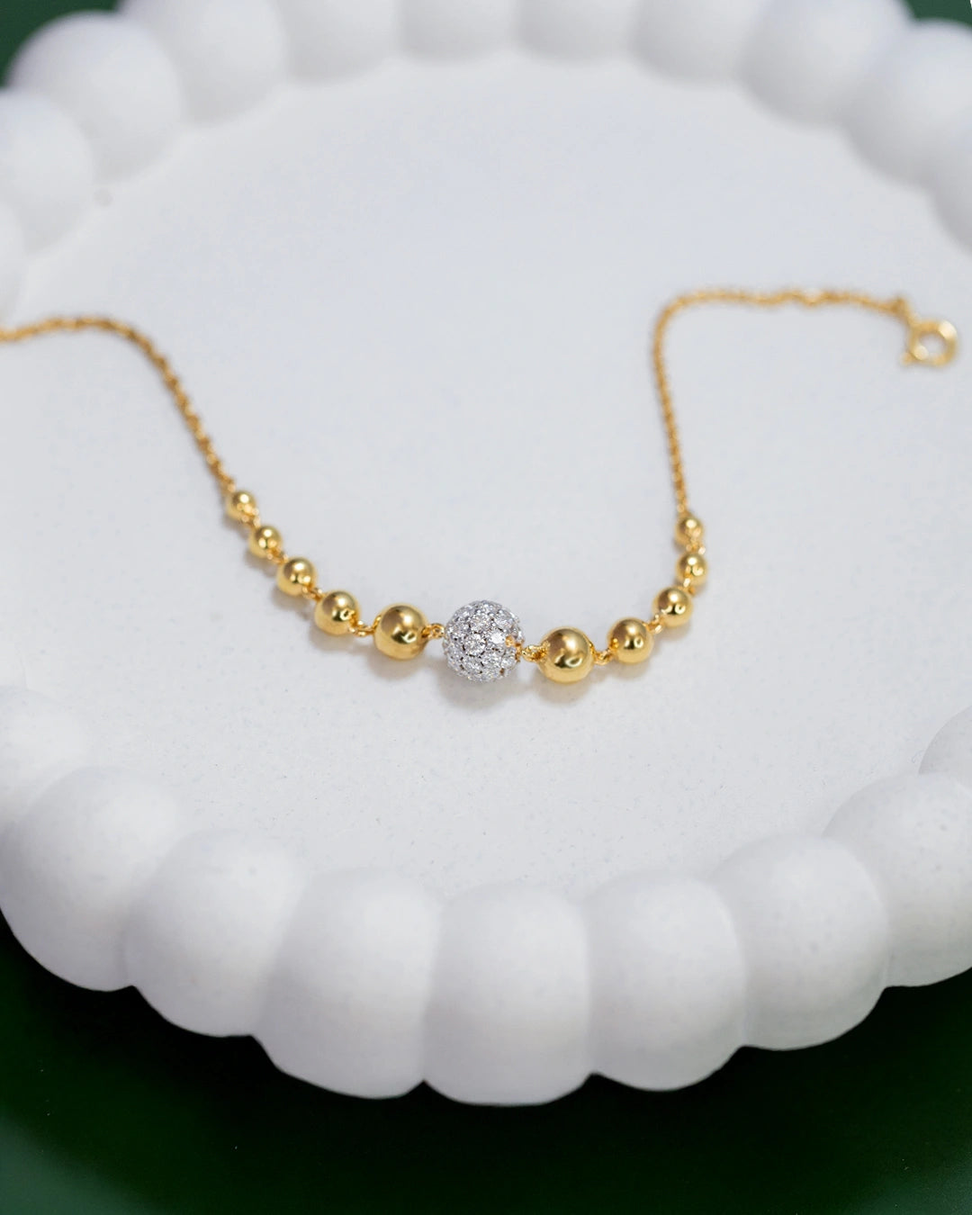 Gold Vermeil  Beaded Bracelet