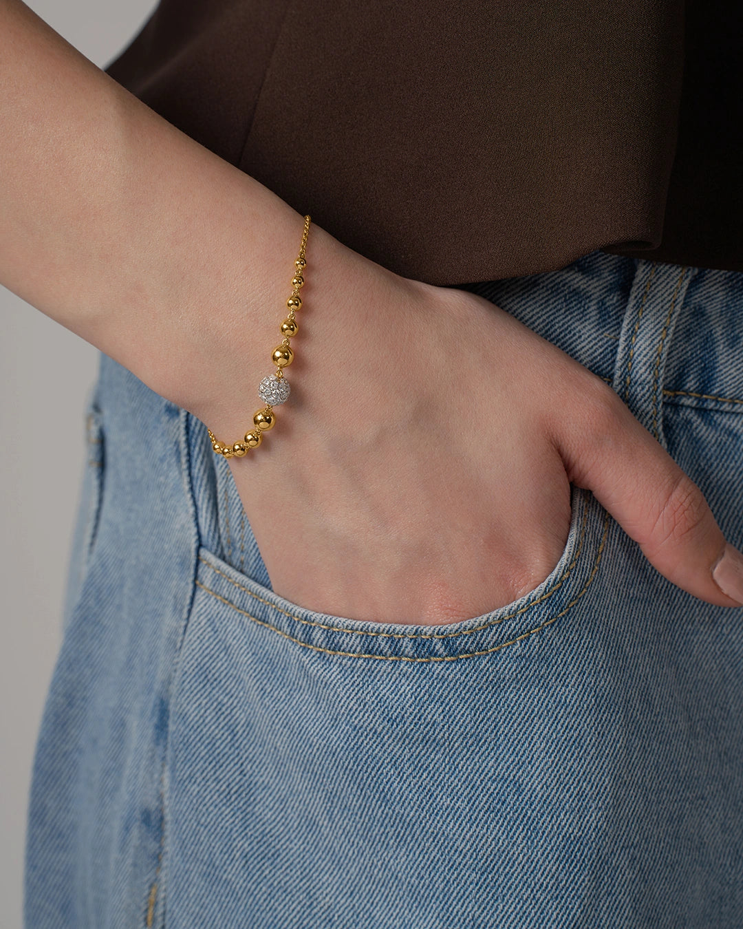 Gold Vermeil  Beaded Bracelet