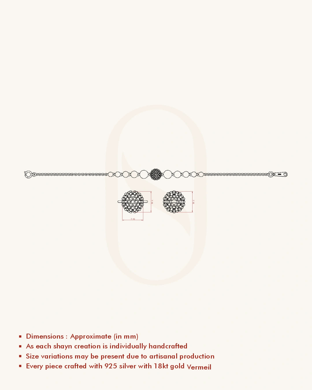 Gold Vermeil  Beaded Bracelet