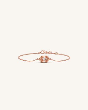 Modern Floral Square Diamond Bracelet