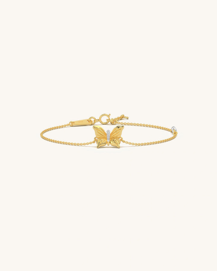 Gold Vermeil Sterling Silver Butterfly Bracelet