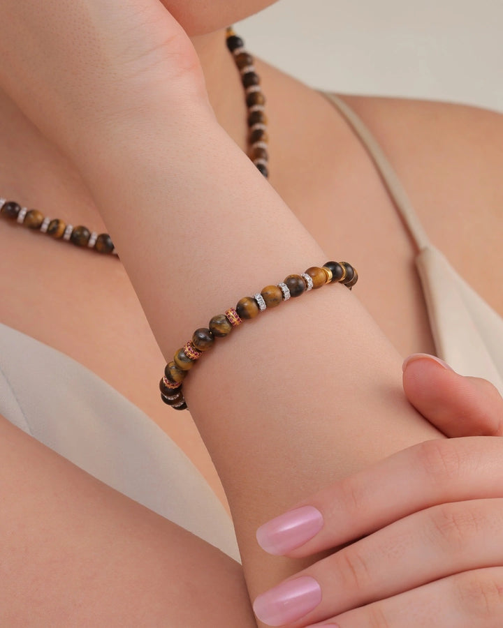 Tiger's Eye & Ruby Statement Bracelet