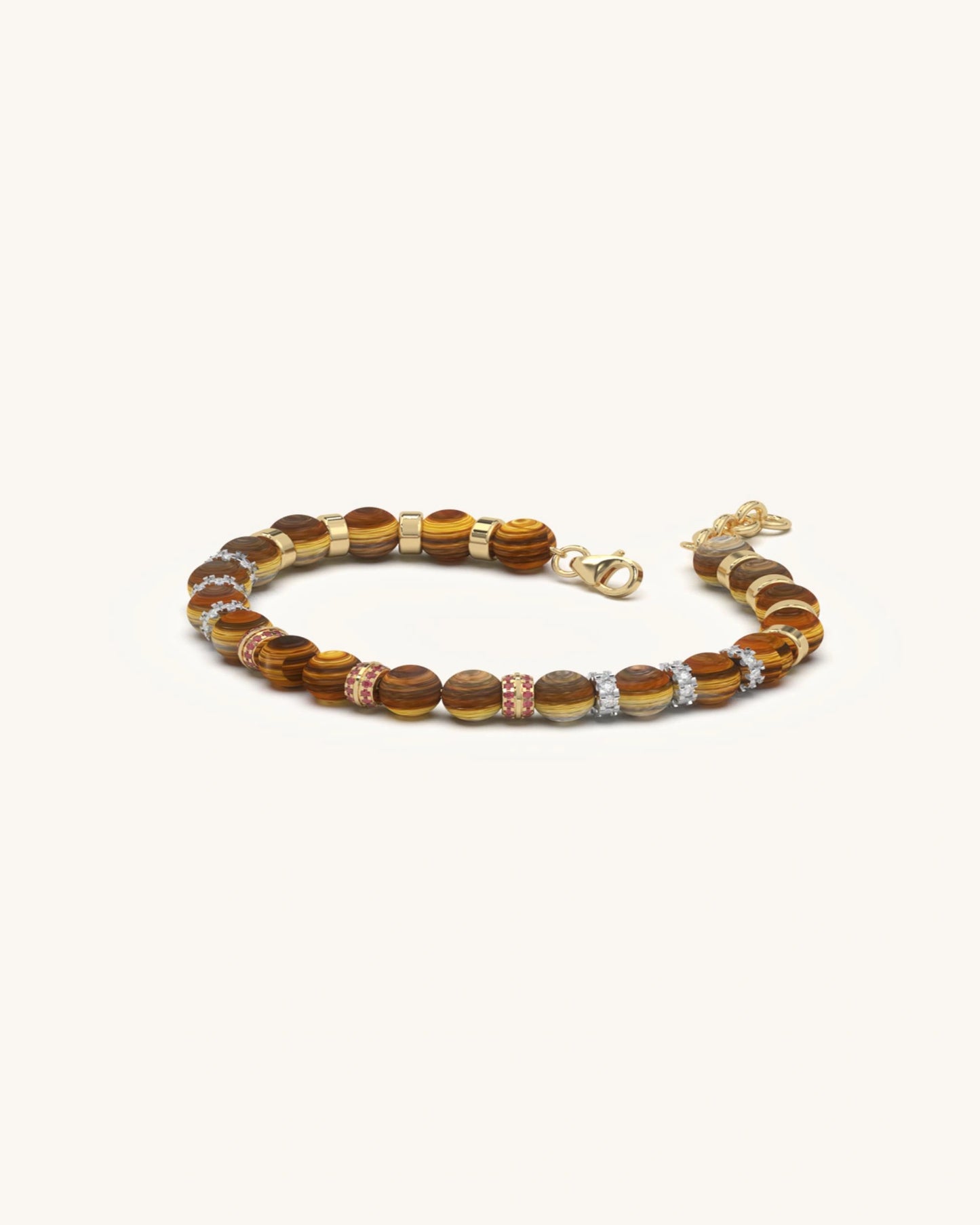 Tiger's Eye & Ruby Statement Bracelet