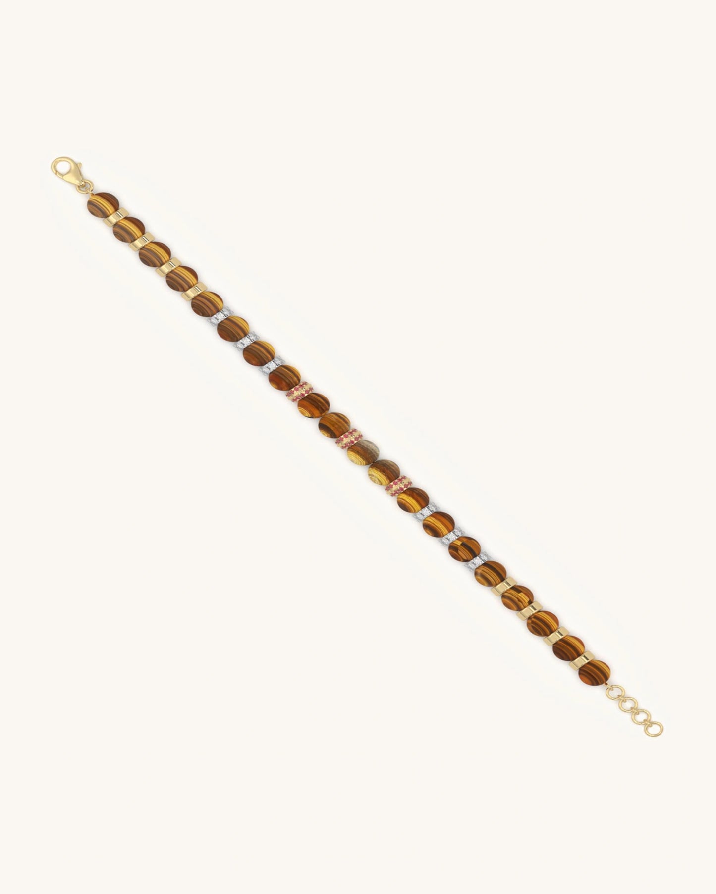 Tiger's Eye & Ruby Statement Bracelet