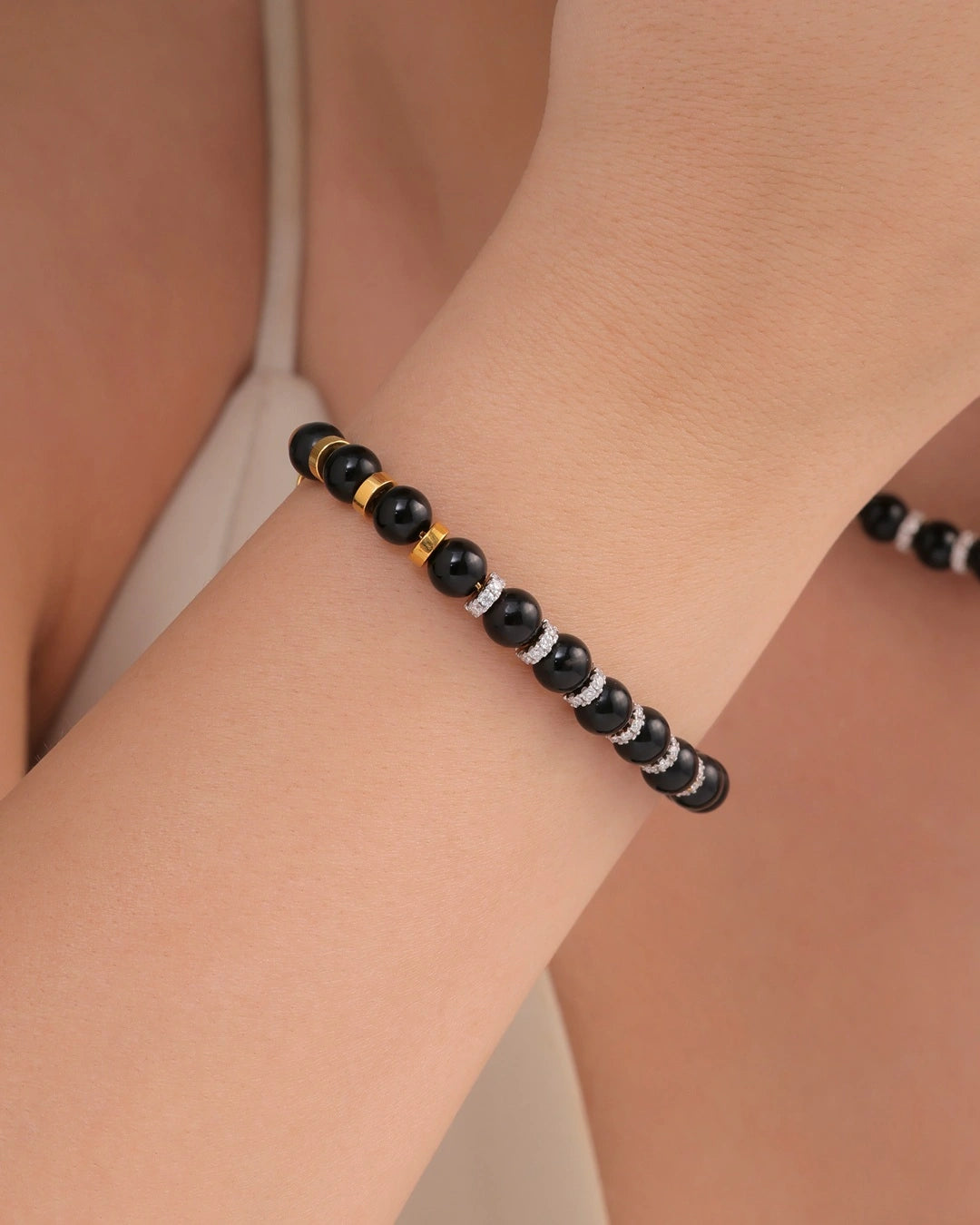 Sophisticated Onyx & Pavé Bracelet