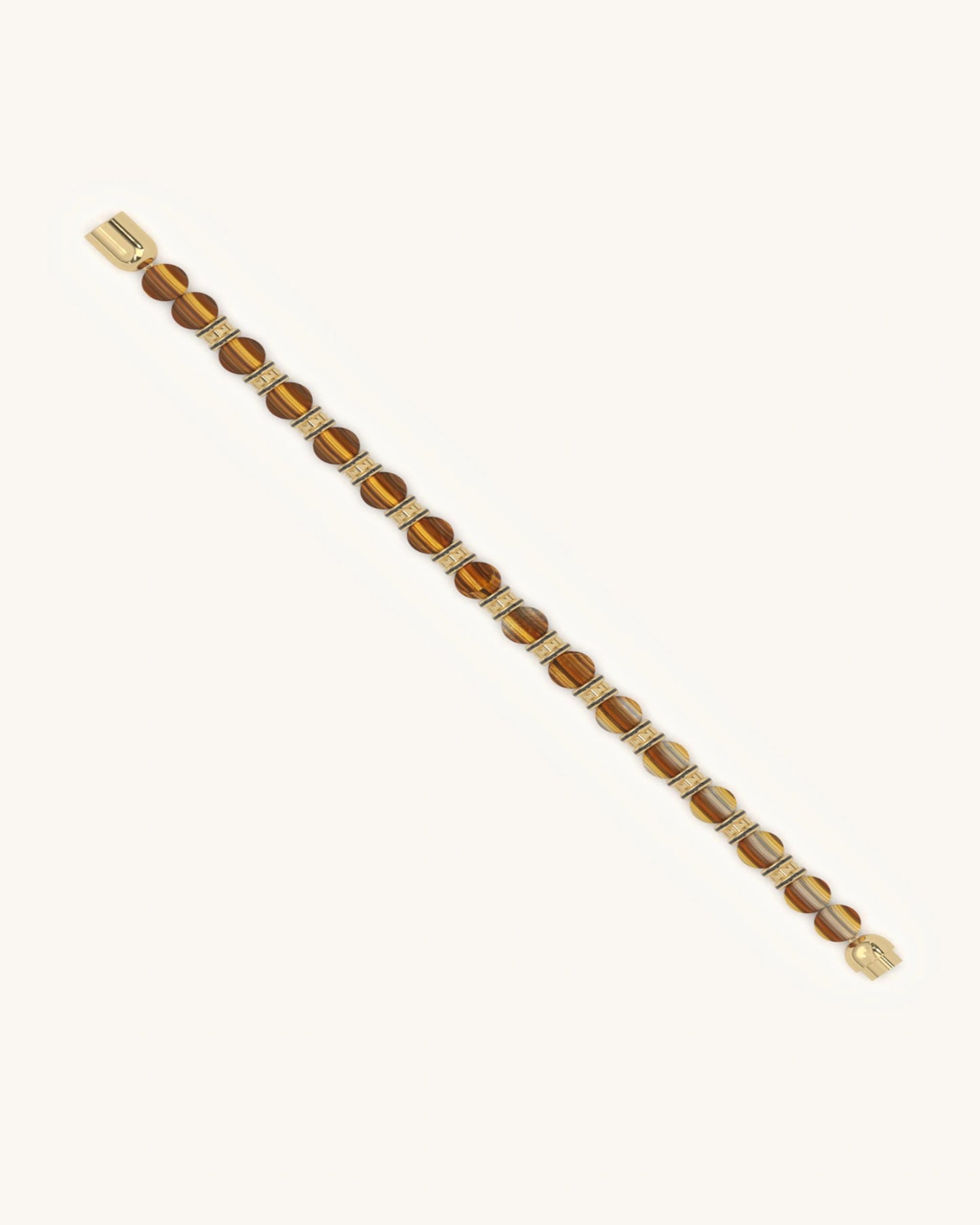 Tiger's Eye Geometric Enamel Bracelet