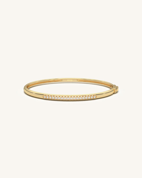 Womens bangle bracelets open pavé moissanite diamond design