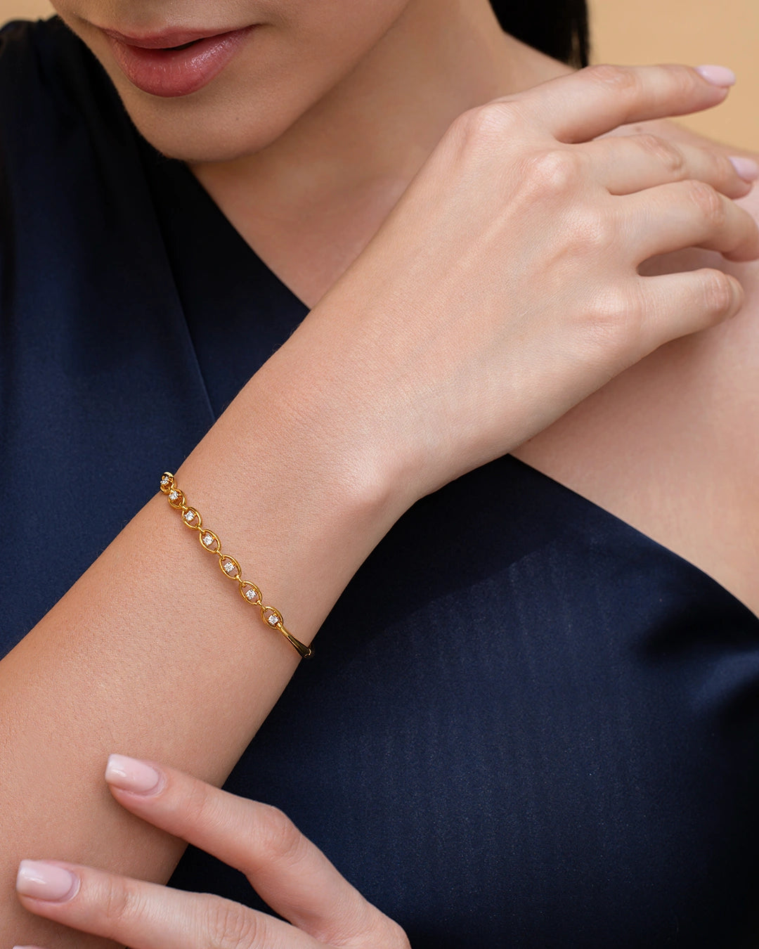 Oval Link Diamond Bracelet