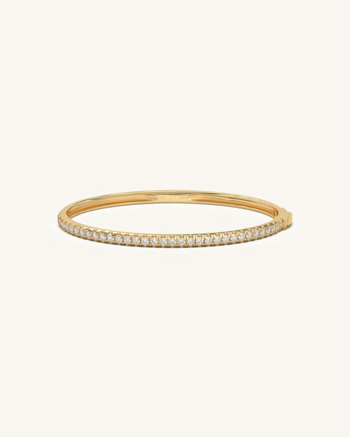 Diamond bracelet for women pavé moissanite open bangle design