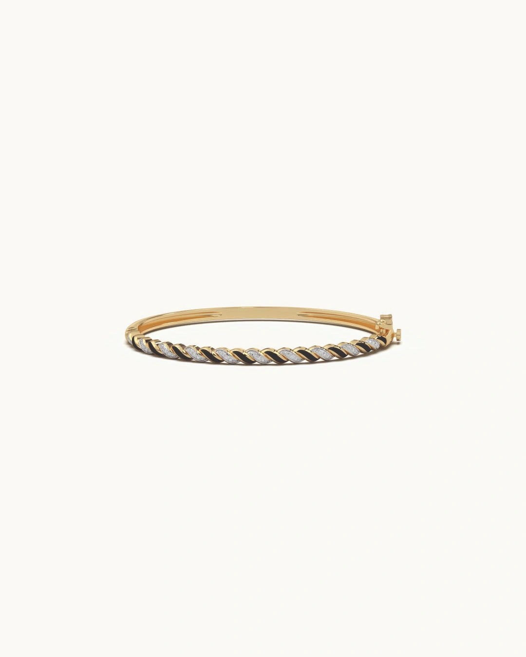 Silver bracelet 925 sterling silver triple braid black enamel pavé design
