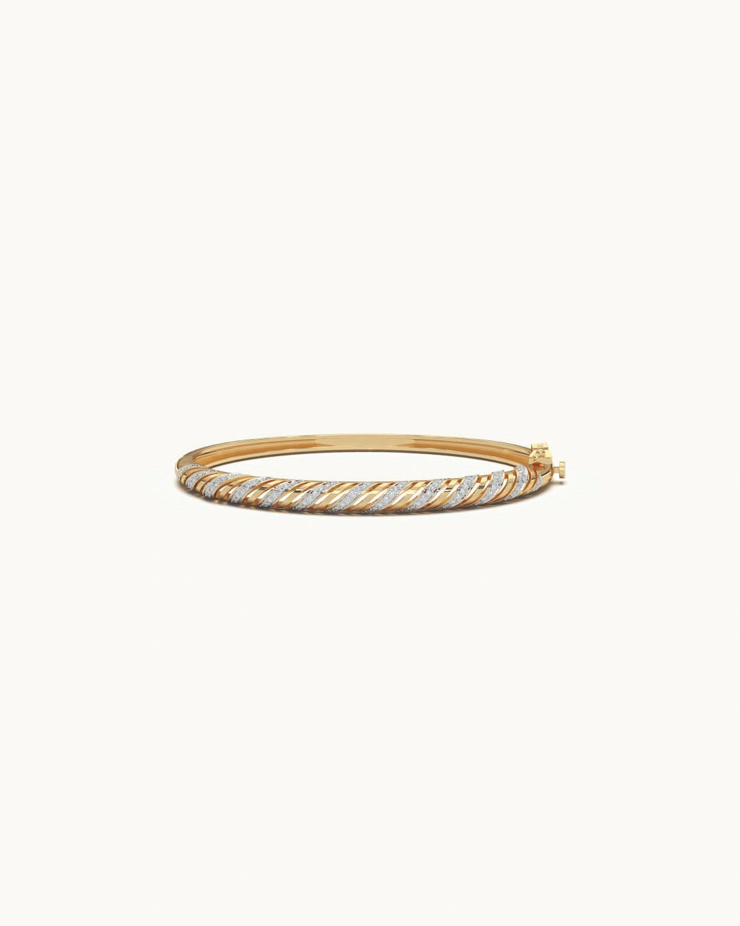 Spiral bracelet 925 sterling silver 18KT gold vermeil multi row pavé design