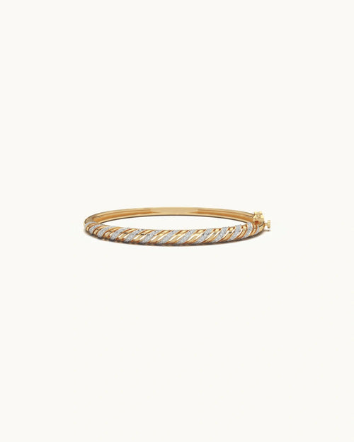 Spiral bracelet 925 sterling silver 18KT gold vermeil multi row pavé design