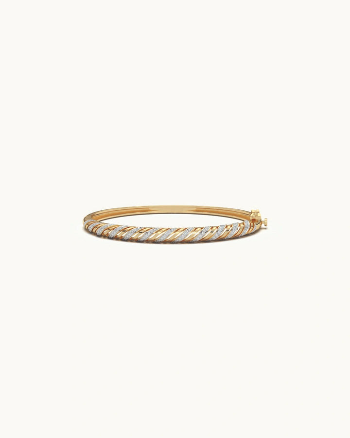 Spiral bracelet 925 sterling silver 18KT gold vermeil multi row pavé design
