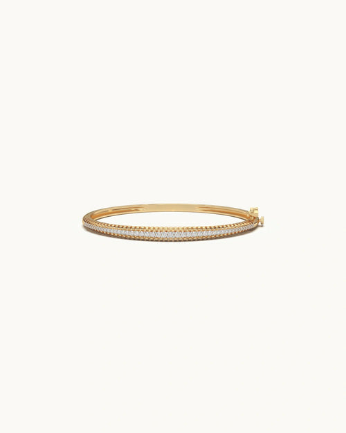 Diamond bracelet for women 925 sterling silver 18KT gold vermeil milgrain pavé design