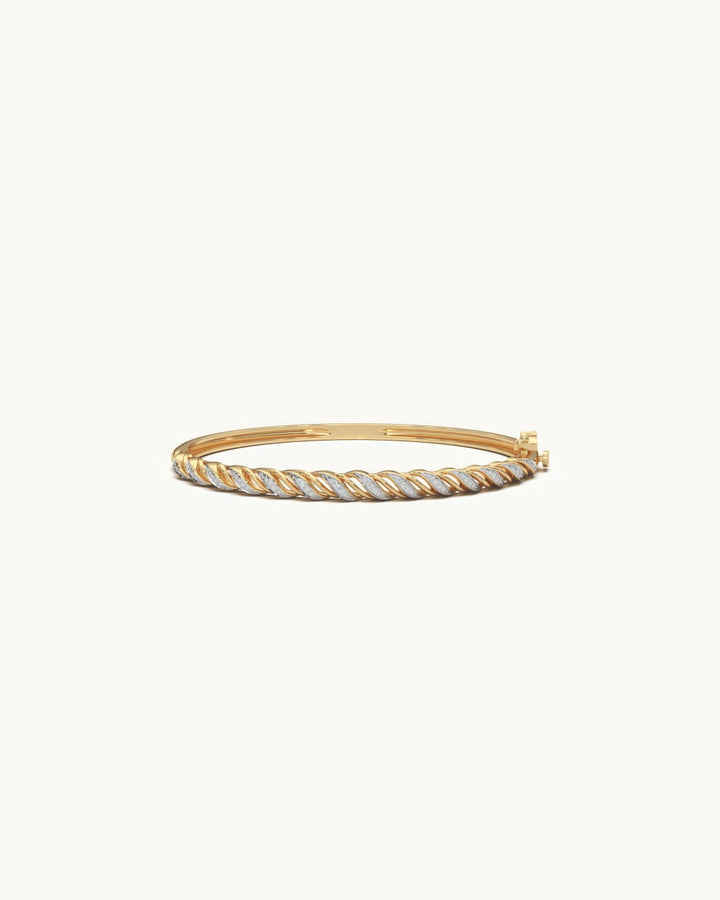 Ribbon bracelet 925 sterling silver 18KT gold vermeil intertwined pavé design