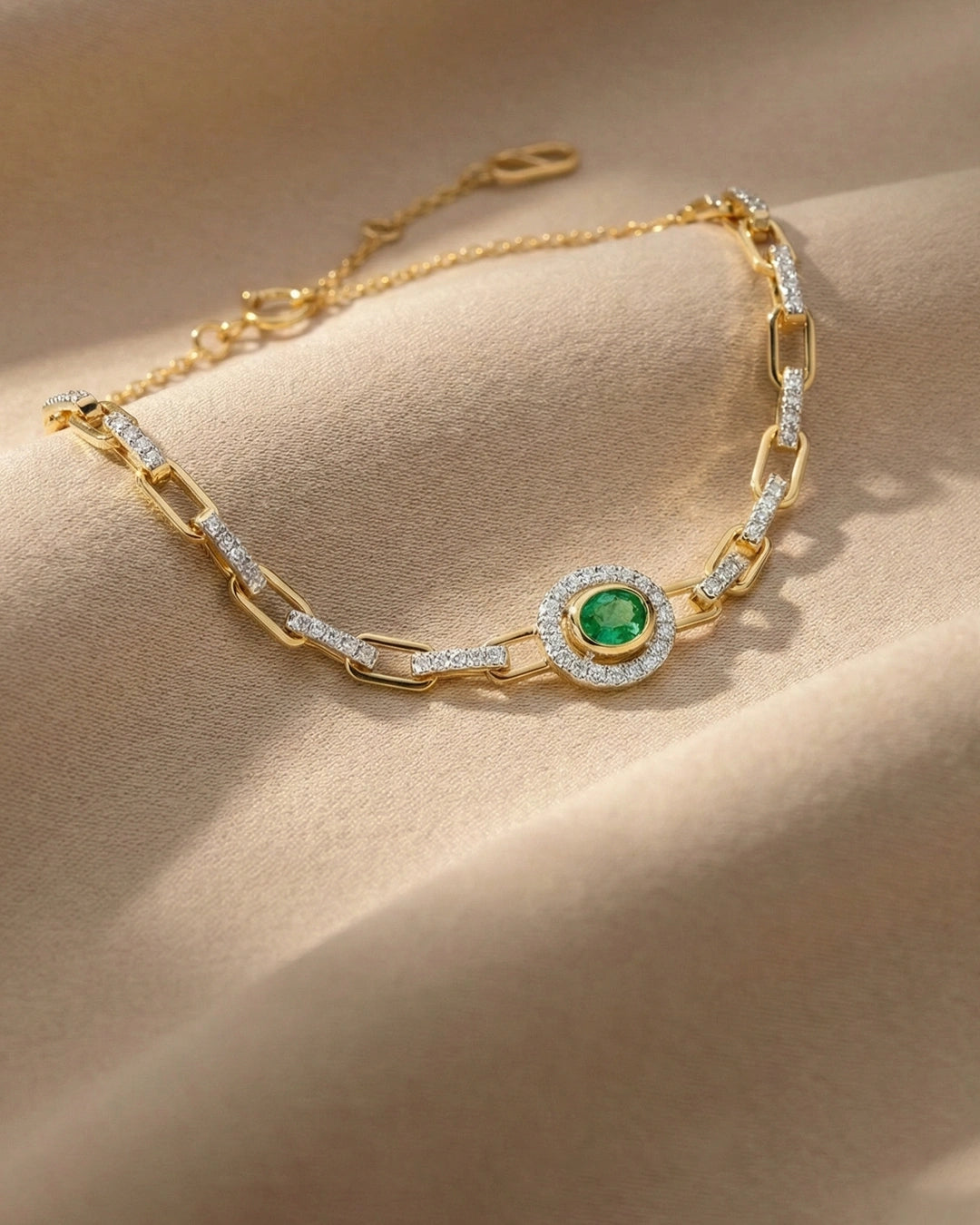 Emerald Halo Bracelet