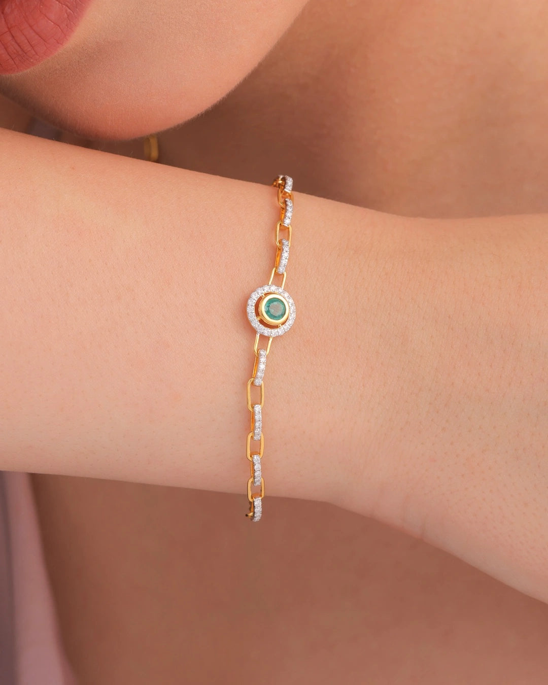 Emerald Halo Bracelet