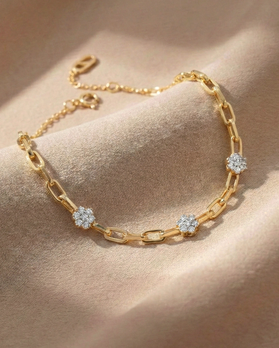Floral Cluster Chain Bracelet