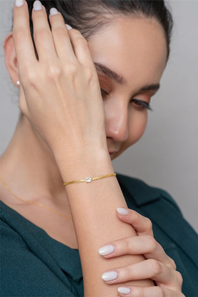 Princess Cut Charm Bracelet