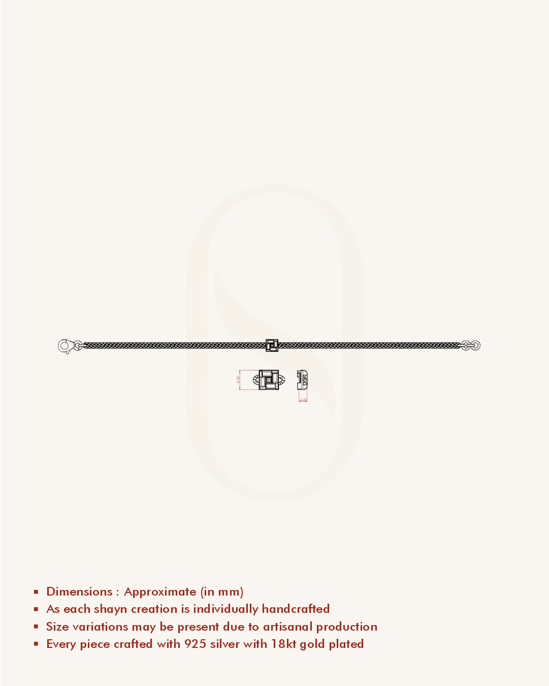 Princess Cut Charm Bracelet