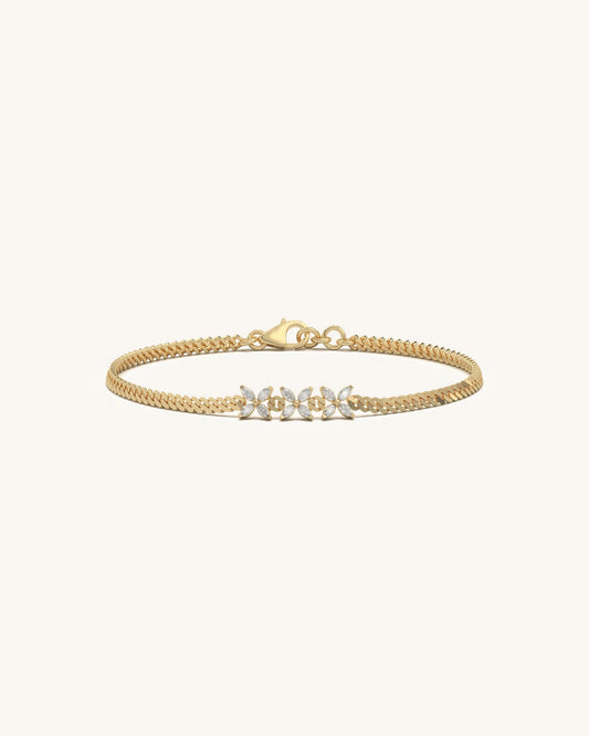 Triple Flower Sparkle Bracelet